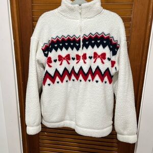 Gilly Hicks Cream Sherpa Pull Over